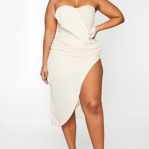 PLT Chiffon Drape Bodycon Dress